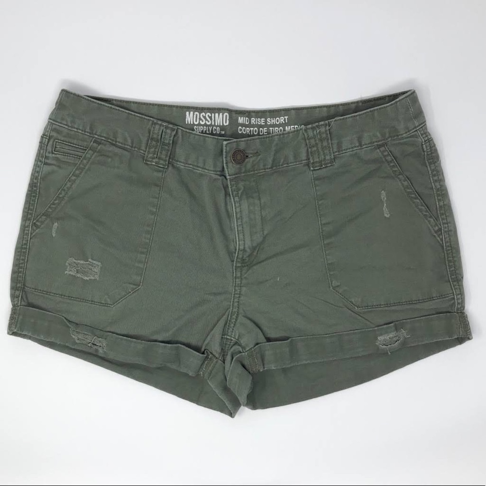 Army green shorts